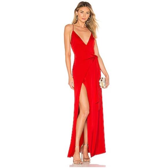 MISA Los Angeles women’s hi Lo dress medium NWT red - Picture 1 of 12